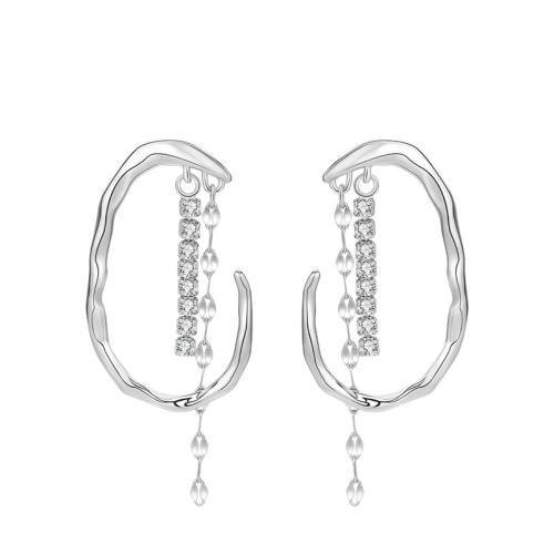 Dainty White CZ Zircon Silver 925 Unique Earrings